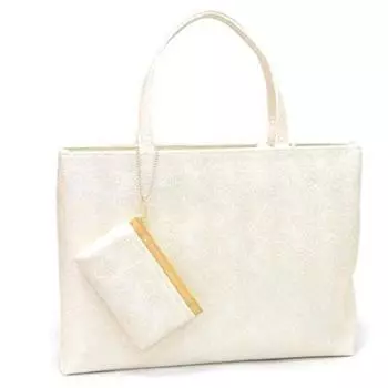 Сетчатая сумка в японском стиле для официальной одежды Banrikoji золотая парча официальная одежда горизонтальные белые x золотые волны Сделано в Японии [Кимоно Shokai] [Киото серебряный