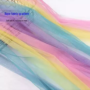 Сетчатая ткань с радужным градиентом: Шестиугольная сетка для платьев, юбок, аксессуаров для кукол Frozen и головных уборов для девочек