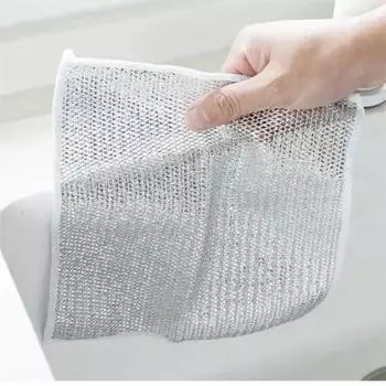 Сетчатая тряпка Бытовые инструменты Металлическая линия Чистка плиты Не прилипает к маслу Бытовые товары Влажная тряпка Протирание кухонных принадлежностей Тряпка Size 20 X 20 Cm