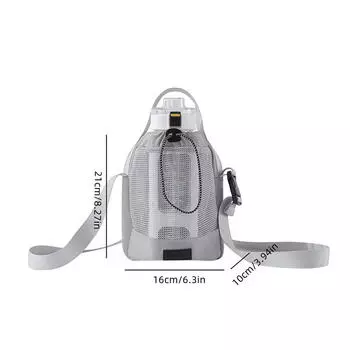 Сетчатая видимая ручная сумка-кроссбоди для бутылки с водой, для прогулок, путешествий, чехол для термокружки, сумка для хранения мобильного телефона и ключей, высокое качество One Size серый