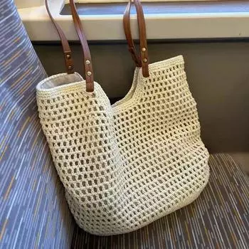 Сетчатая вязаная дорожная сумка через плечо, дорожная сумка большой вместимости для женщин