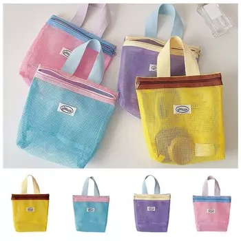 Сетчатая женская косметичка для ухода за кожей, сумка для хранения, косметичка на молнии, корейская косметичка для девочек и леди