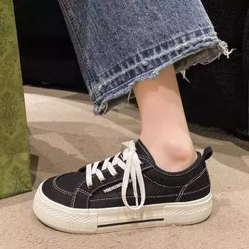 Сетчатая женская обувь 2024 года, осень, новый тренд, мода, толстая подошва, удобные, низкие, универсальные, дышащие, для сноуборда 35 чёрный