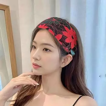 Сетчатая зубчатая нескользящая повязка для волос с цветком, женская повязка для волос, милая кружевная повязка с вышивкой для купания style7