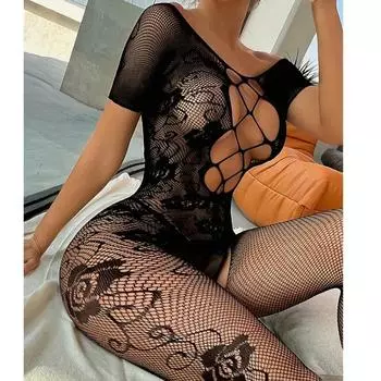 Сетчатое эротическое боди-чулок сексуальное женское белье порно костюм открытый промежность колготки Lenceria чувственные женские танга сексуальное женское белье S-xxxL