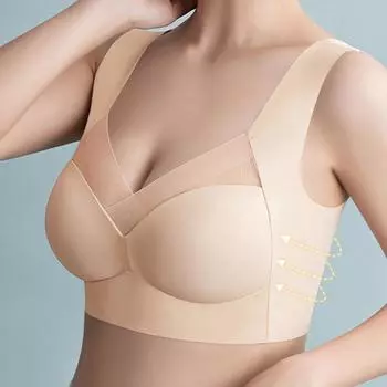 Сетчатое нижнее белье без маркировки, женское, большого размера, с сексуальной спиной, с большой грудью, маленькая спортивная майка для йоги, тип бюстгальтера с нестальным кольцом L чёрный