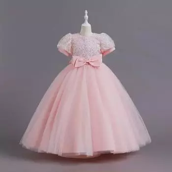 Сетчатое платье принцессы на день рождения для девочек для вечеринок и выступлений 160 cm фиолетовый