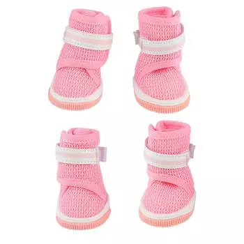 Сетчатые ботинки для собак, дышащие, легкие, износостойкие, нескользящие, милые, модные, летние ботинки для щенков