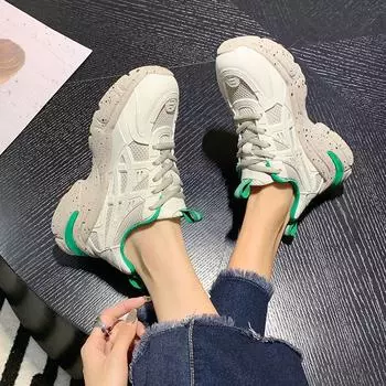 Сетчатые дышащие белые туфли Muffin Little, женские, 2024, новые, всесезонные, удобные, спортивные и повседневные, папины туфли Tide 35 фиолетовый