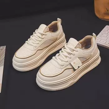 Сетчатые дышащие белые туфли женские новые летние тонкие туфли на платформе Elevator Wild Student Sports Casual Shoes 35
