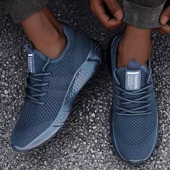 Сетчатые дышащие мужские повседневные туфли удобные мужские теннисные нескользящие уличные кроссовки с мягкой подошвой спортивная обувь Zapatillas de Hombre 37 коричневый