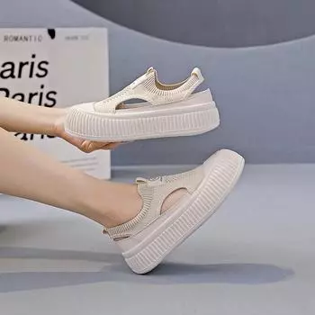 Сетчатые дышащие плетеные туфли 2024 года, летние новые универсальные спортивные туфли с белой ажурной сеткой, женские туфли для сноуборда 1 35 чёрный