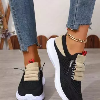 Сетчатые дышащие повседневные одинарные туфли женские большого размера, подходящие по цвету, модные спортивные туфли для ног 36 хаки