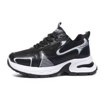 Сетчатые дышащие туфли для папы для девочек на толстой подошве, увеличивающие рост, повседневная обувь, удобная, дышащая, универсальная, легкая, амортизирующая спортивная обувь 36