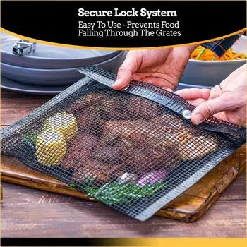 Сетчатые гриль-мешки, многоразовые, антипригарные, для барбекю, для угольных коптилен, гриль-мешки для овощей, 1 шт.