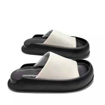 Сетчатые красные тапочки женские летние 2024 года новые мягкие кожаные легкие пляжные туфли на платформе модные шлепанцы с открытым носком 35 бежевый