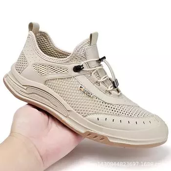 Сетчатые кроссовки мужские летние новые дышащие сетчатые кроссовки 38 чёрный