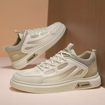 Сетчатые кроссовки на плоской подошве со шнуровкой, спортивные, дышащие, удобные, мужские, модные, повседневные туфли в тон 39