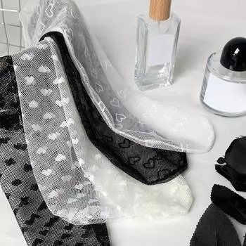 Сетчатые кружевные носки женские летние ультратонкие прозрачные свободные длинные носки с принтом сердца Лолита милая девушка кавайные милые носки носки