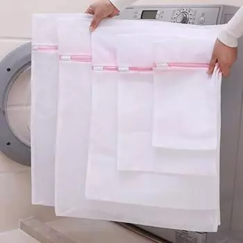 Сетчатые мешки для стирки с большой усиленной молнией, большая вместимость, дышащее антидеформационное нижнее белье, бюстгальтер, сумка для стирки одежды M