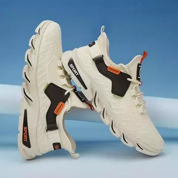 Сетчатые мужские кроссовки повседневная обувь дышащая уличная мода бег теннис роскошная платформа спорт походы дизайнерские лоферы 39 хаки