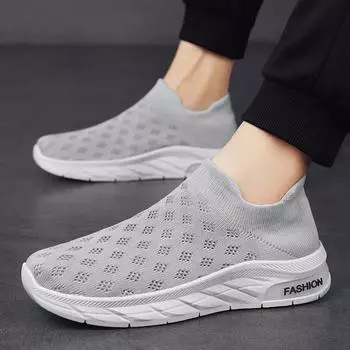 Сетчатые мужские мокасины Летняя дышащая повседневная обувь Легкие кроссовки Мужские нескользящие кроссовки для бега Обувь для отдыха на пару 39