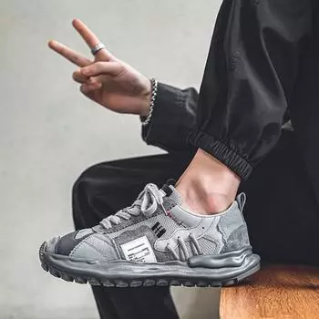 Сетчатые мужские повседневные кроссовки для бега на толстой платформе с распродажей для ходьбы, высококачественная обувь для мужчин, походов, треккинга, дешевая ликвидация 39