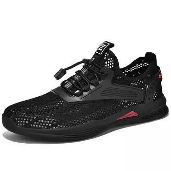Сетчатые мужские туфли летние сетчатые мужские туфли дышащие трендовые повседневные полые спортивные туфли универсальные уличные альпинистские туристические туфли 38