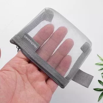 Сетчатые нейлоновые видимые сумки для монет большой емкости, кошельки, держатель для кредитных карт, сумка для ключей, наушников, косметичка, сумка для хранения туалетных принадлежностей серый