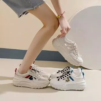 Сетчатые низкие туфли для папы, женские летние новые дышащие студенческие спортивные туфли для увеличения роста, для отдыха 35