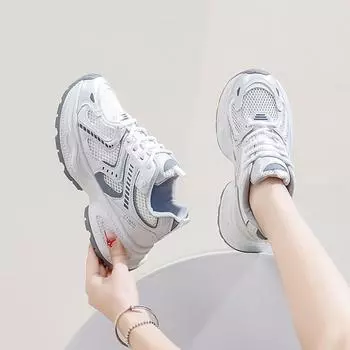 Сетчатые низкие туфли для папы женские осенние новые дышащие студенческие спортивные увеличивающие рост досуг 35