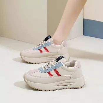 Сетчатые низкие туфли для папы женские осенние новые дышащие студенческие спортивные увеличивающие рост досуг 35