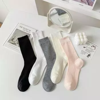 Сетчатые носки детские средние носки универсальные носки Miu Wind Stacking дышащие чулки японская белая верхняя одежда One Size серый