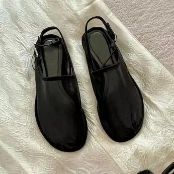 Сетчатые плоские туфли-мюли женские роскошные дизайнерские сандалии женские повседневные дышащие босоножки с открытой пяткой сетчатые прозрачные тапочки женские 35 белый