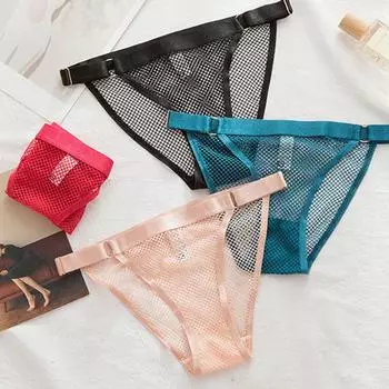 Сетчатые стринги нейлоновые Т-образные сетчатые трусики-стринги с низкой талией корейский стиль нижнее белье женское нижнее белье M
