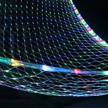 Сетчатые светильники, наружные сетчатые гирлянды 192LED 3*2 метра, 8 режимов с безопасным напряжением 30 В для рождественских свадебных украшений сада EU Plug красный