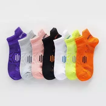 Сетчатые тонкие дышащие спортивные носки унисекс для мужчин и женщин, носки для бега в тренажерном зале, высококачественные мягкие хлопковые короткие носки для спорта на открытом воздухе чёрный