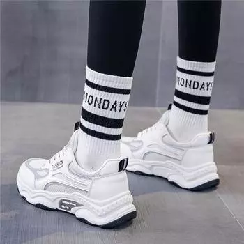 Сетчатые туфли для папы женские ins tide 2025 осень новые простые дышащие тонкие сетчатые туфли на платформе повседневные спортивные туфли 36