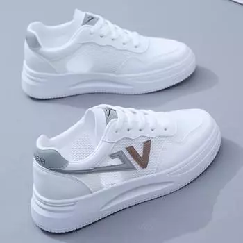 Сетчатые туфли летние новые маленькие белые туфли женские универсальные спортивные туфли из тонкой сетки дышащие весенние и осенние сандалии одинарные 41