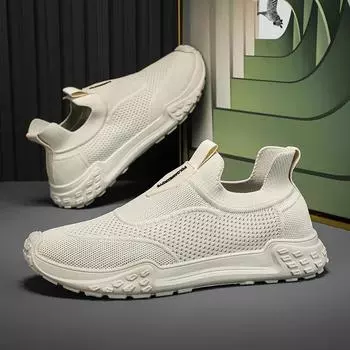 Сетчатые туфли мужские 2025 новые летние дышащие сетчатые повседневные туфли для серфинга с плетением Fly-woven тонкие нескользящие спортивные туфли с толстой подошвой 38