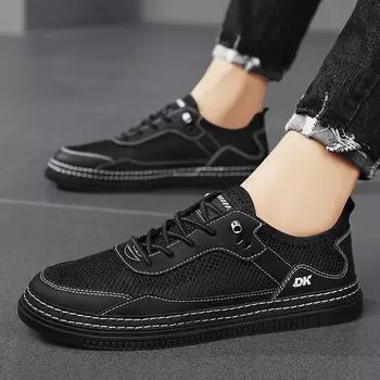 Сетчатые туфли мужские кроссовки дышащие повседневные трендовые мужские туфли лето 2024 новые полые модные туфли для студентов и подростков 39