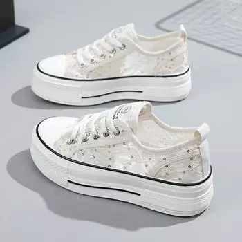 Сетчатые туфли женские повседневные женские туфли на толстой подошве с повышенной вентиляцией универсальные студенческие туфли кроссовки Zapatos Mujer 35 бежевый