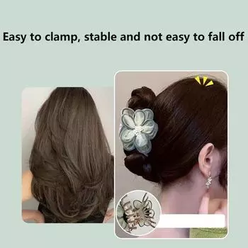 Сетчатые заколки для волос с цветком, захваты для волос, цветочные когти для волос, головные уборы, аксессуары для волос