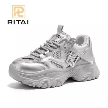 Сетчатые женские кроссовки на шнуровке, высокие, с толстой подошвой, дышащие, удобные, повседневные кроссовки 35 серый