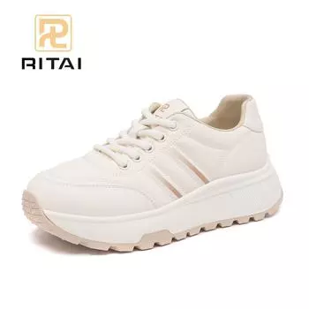 Сетчатые женские кроссовки на шнуровке, высокие, с толстой подошвой, дышащие, повседневные кроссовки 35 бежевый