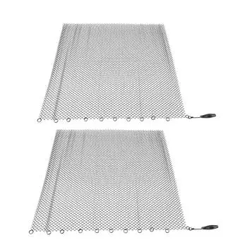 Сетчатый экран для камина, занавеска из 2 широких панелей, сменные экраны для домашнего дровяного сжигания 24x22in