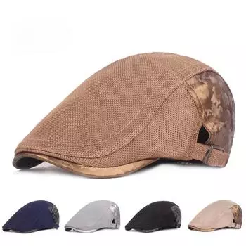 Сетчатый берет Ms. Летняя шапка с язычком утки Весенняя и летняя шапка Корейская версия тонкой секции передней кепки Женская кепка M56-58cm тёмно-синий