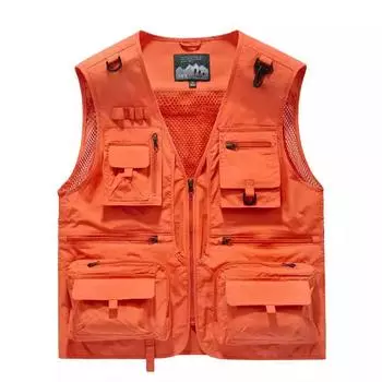 Сетчатый быстросохнущий жилет, модная рабочая одежда, мужская повседневная одежда для отдыха на природе, многокарманный жилет для рыбалки и фотографии, жилет для мужчин S