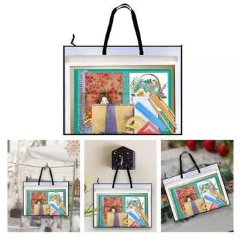 Сетчатый чехол для документов на молнии с ручкой, прозрачная водонепроницаемая многофункциональная сетка для вышивки крестом