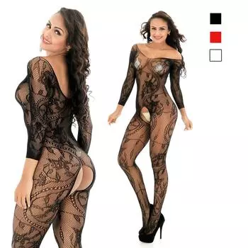 Сетчатый чулок для тела, сексуальное прозрачное эротическое белье с открытыми плечами без вырезов, одежда для сна